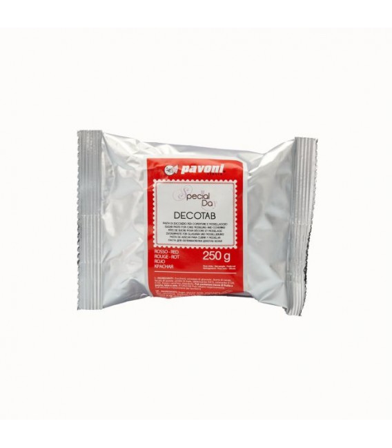 PASTA DI ZUCCHERO DECOTAB ROSSO   250 GR