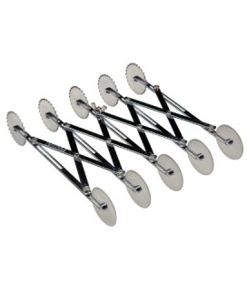 TAGLIAPASTA INOX ESTENDIBILE DOPPIO 5 ROTELLE LISCE E 5 ONDULATE