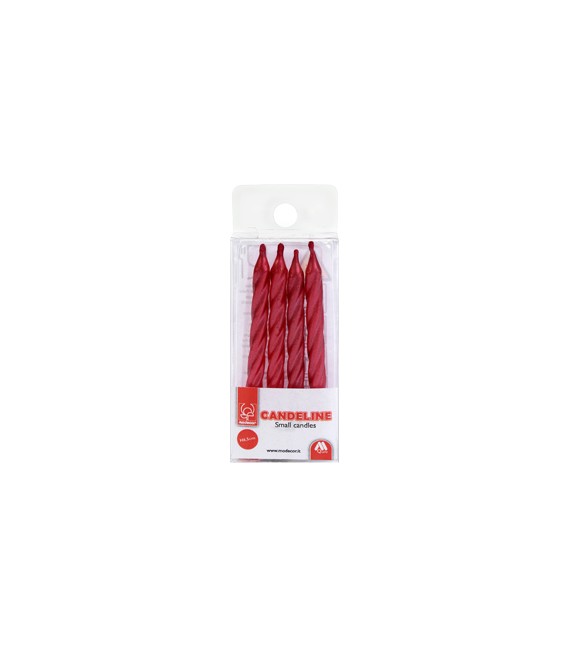 CANDELE PERLATE ROSSE H 6,5 CM 
