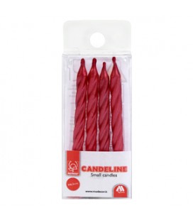 CANDELE PERLATE ROSSE H 6,5 CM 