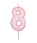 CANDELE CON GLITTER PROFILO ROSA
