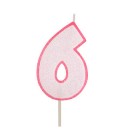 CANDELE CON GLITTER PROFILO ROSA