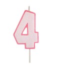 CANDELE CON GLITTER PROFILO ROSA