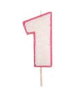CANDELE CON GLITTER PROFILO ROSA