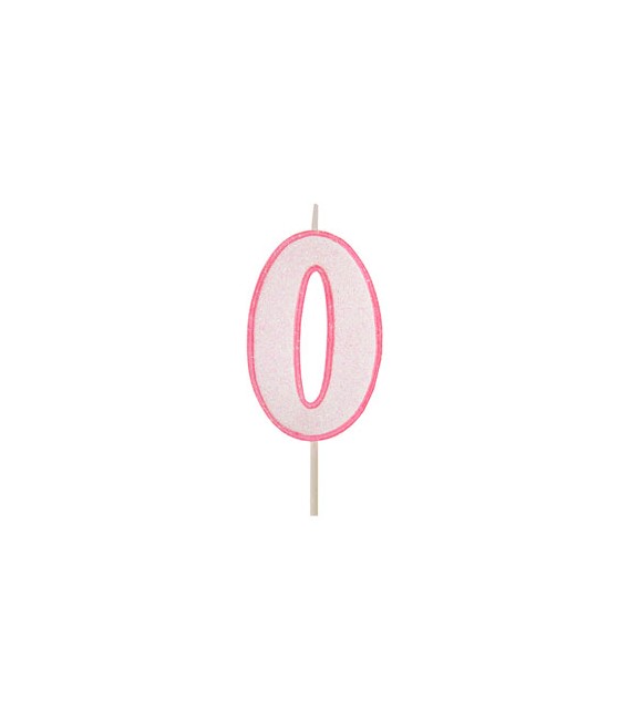 CANDELE CON GLITTER PROFILO ROSA