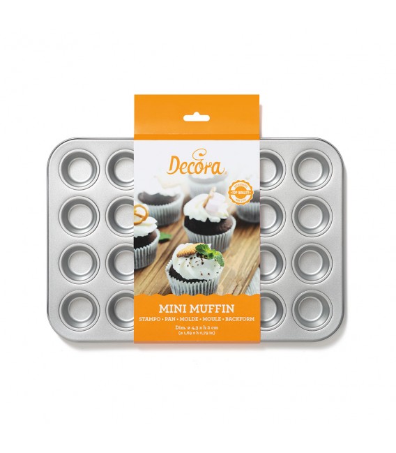 PIASTRA MINI MUFFIN ANTIADERENTE 24 CAVITA'