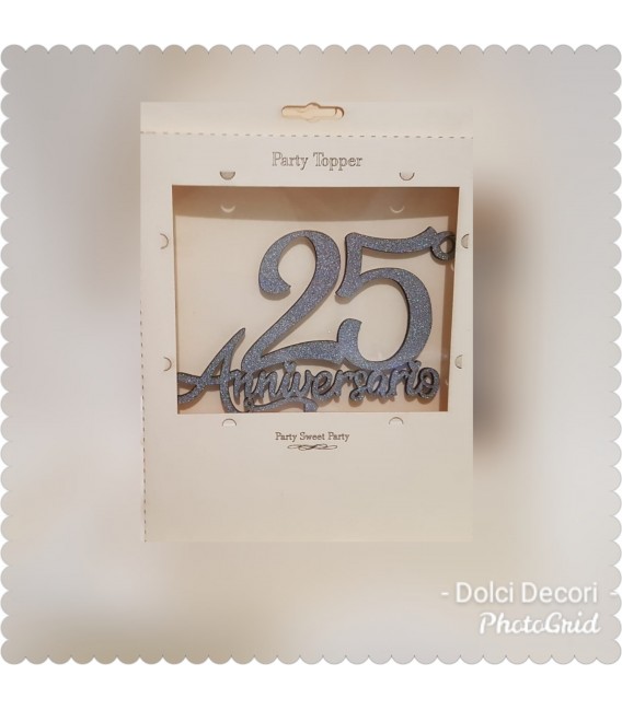 CAKE TOPPER NUMERO 25 ANNIVERSARIO