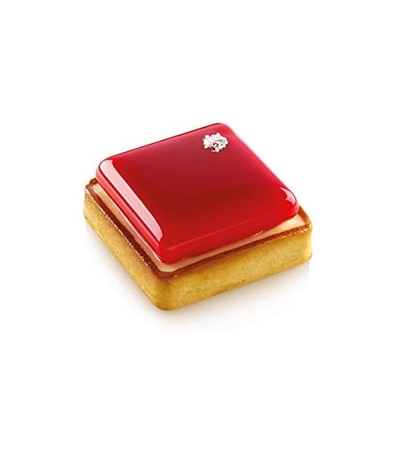 KIT TARTE RING SQUARE 80X80 MM - SET STAMPO IN SILICONE 67X67 MM + 6 ANELLI